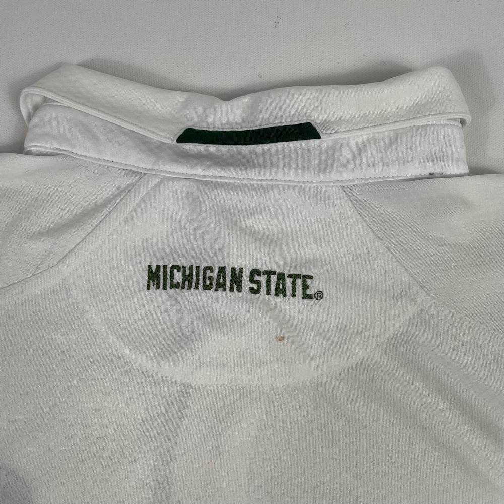 Michigan State Spartans Shirt Mens XL White NCAA‎ Football NikeFIT Golf Polo - Picture 5 of 16